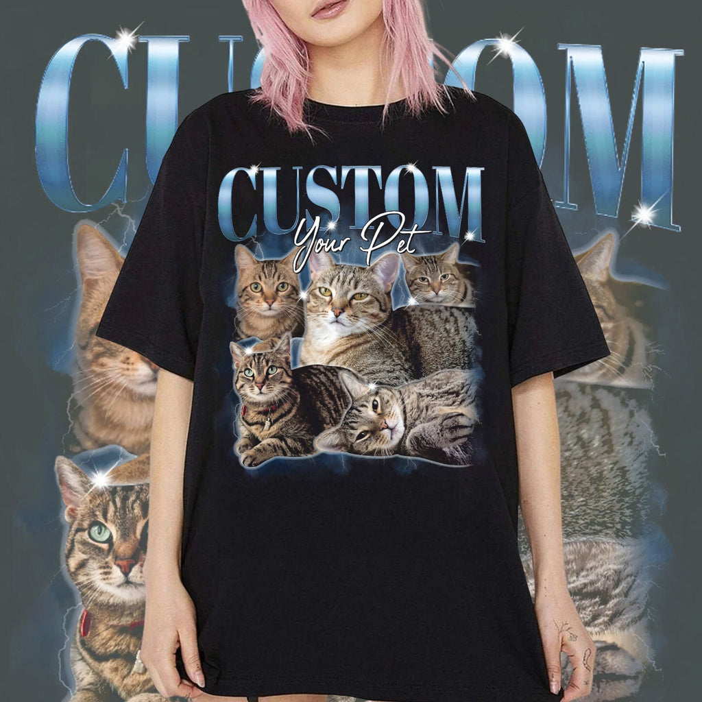 Pet Custom Vintage Washed Shirt, Custom Bootleg Shirt, Dog Remembrance Gift, Dog Personalize Bootleg Retro 90's Tee Gift For Her