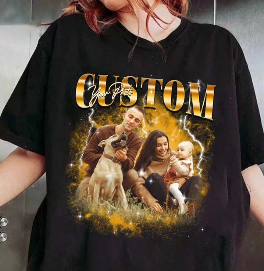 Personalized Photo Bootleg Rap, 90s Vintage Bootleg Shirt, Custom Bootleg Rap Tee, Custom Shirt
