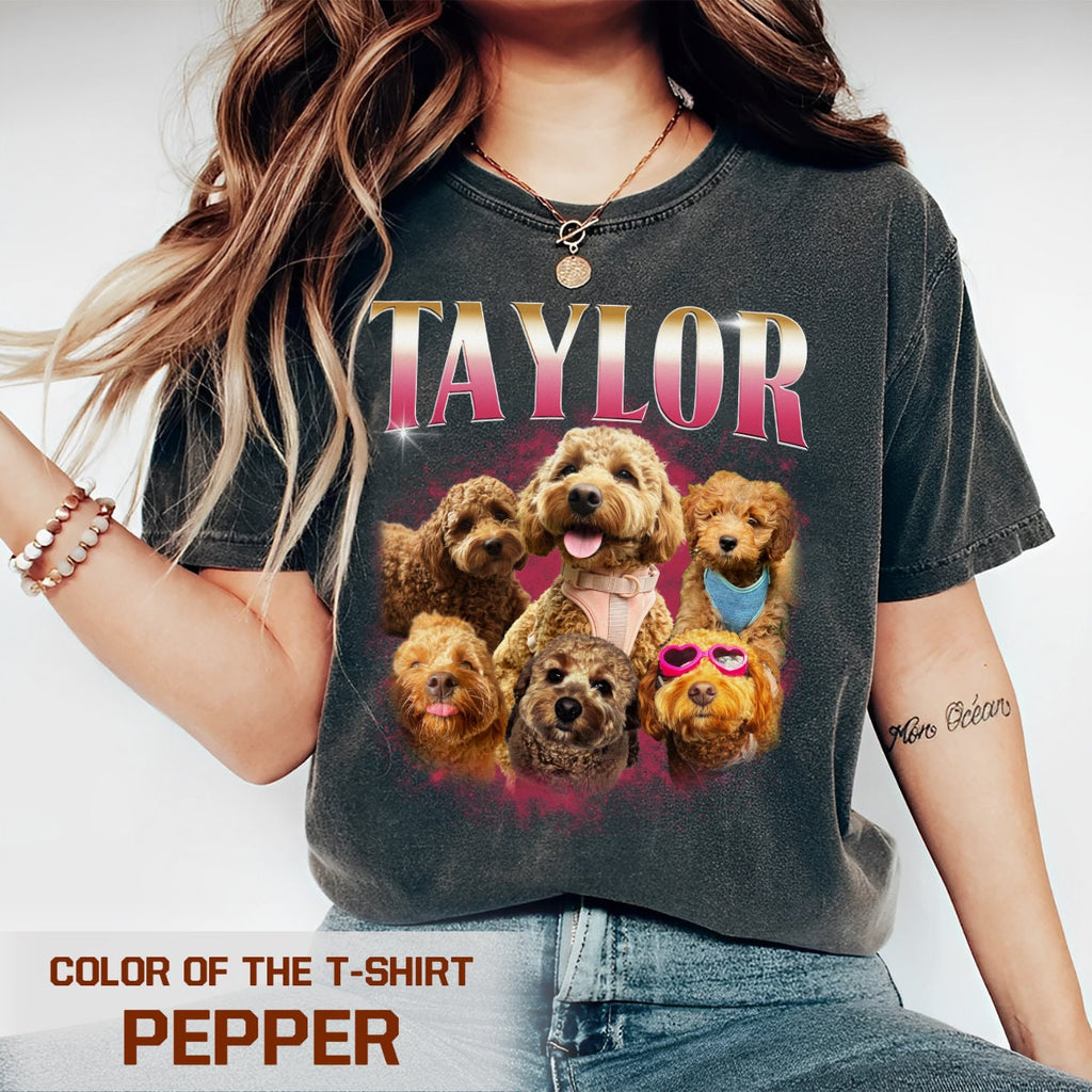 Pet Custom Vintage Washed Shirt, Custom Cat Graphic Unisex T-Shirt, Dog Personalize Bootleg Retro 90's Tee Gift For Her, Pet Lover Shirt