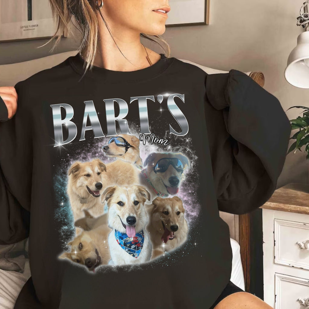 Pet Custom Vintage Washed Shirt, Custom Bootleg Shirt, Dog Remembrance Gift, Dog Personalize Bootleg Retro 90's Tee Gift For Her