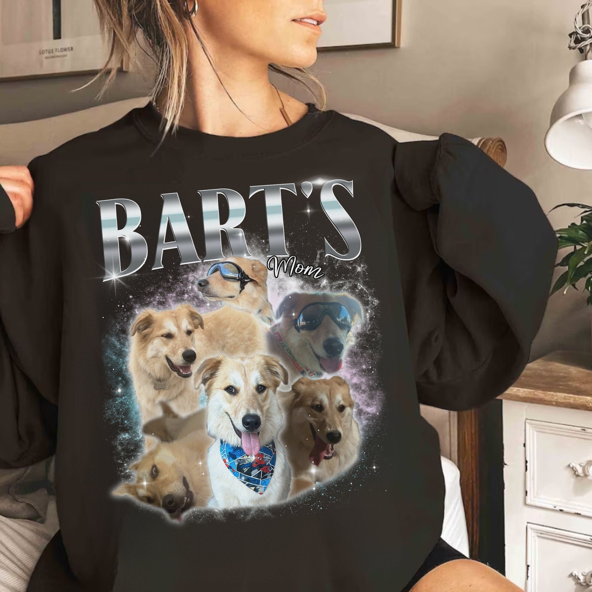 Pet Custom Vintage Washed Shirt, Custom Bootleg Shirt, Dog Remembrance Gift, Dog Personalize Bootleg Retro 90's Tee Gift For Her