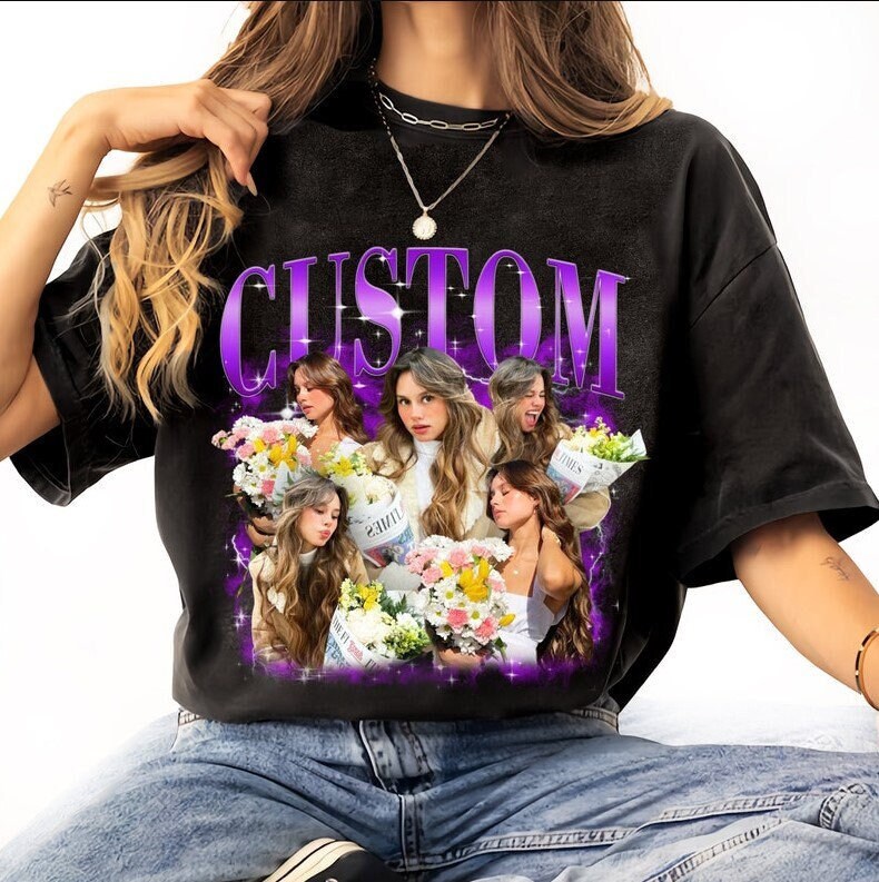 Retro Custom Bootleg Rap Tee, Custom Your Own Bootleg Tee, Custom Your Photo, Insert Your Design, Vintage Graphic 90's Shirt, Custom Bootleg