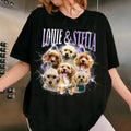 Custom Dog Vintage Washed Shirt, Dog Personalize Bootleg Retro 90's Tee Gift For Her, Custom Dog Graphic 90's Unisex Shirt, Pet Owners Shirt