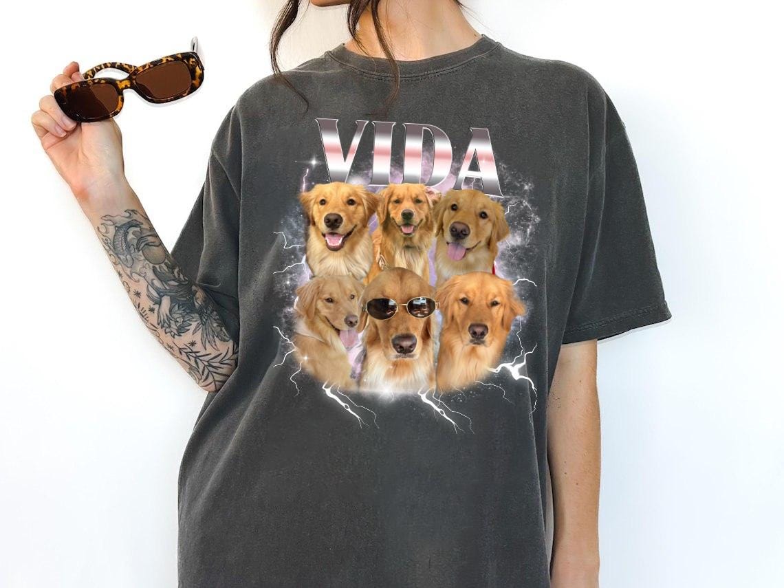 Personalize Bootleg Tee, Dog shirt, Pet Shirt, Bootleg Shirt, Custom Photo Tee Dog, Personalized Birthday Bootleg Gifts, Gifts for Mom Dad