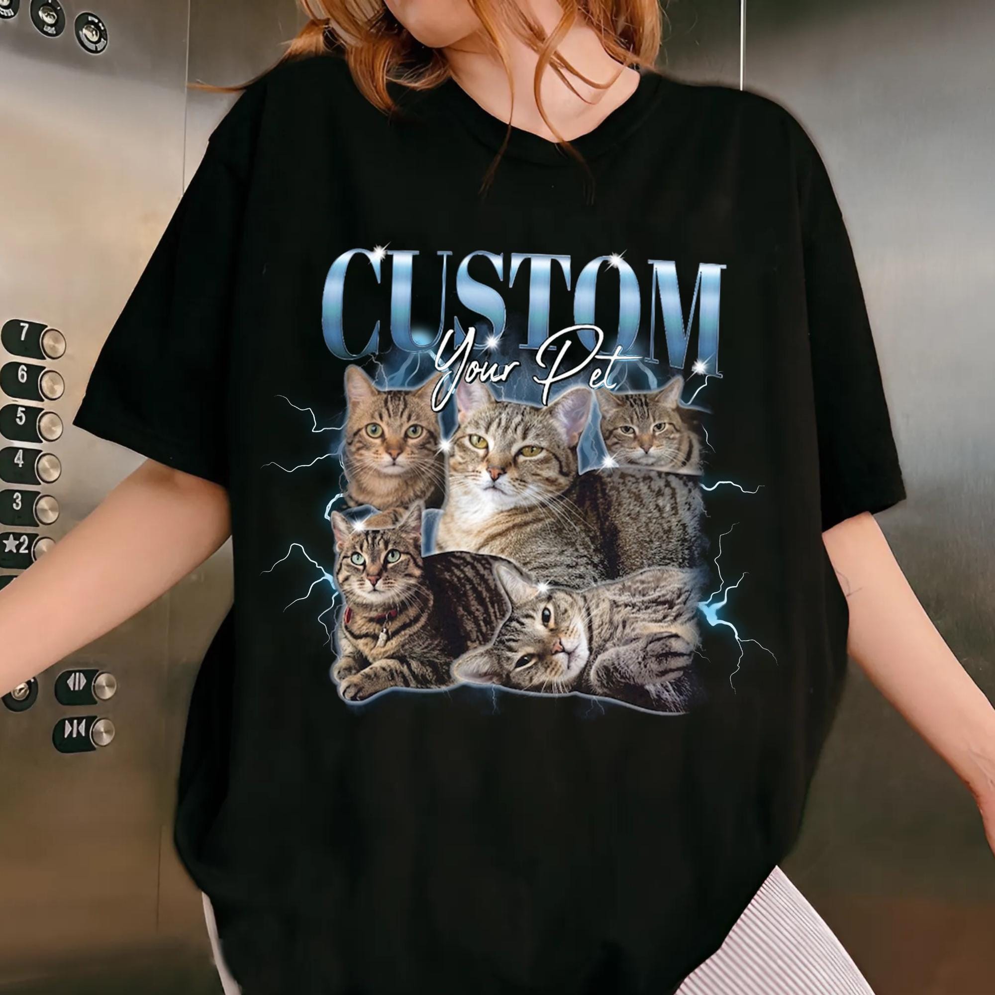 Custom Vintage Pet TShirt, Pet Photo + Name Custom Dog Shirt, Personalized Shirt, Custom Shirts for Humans Cat Shirt 90s Tee, Birthday Gift