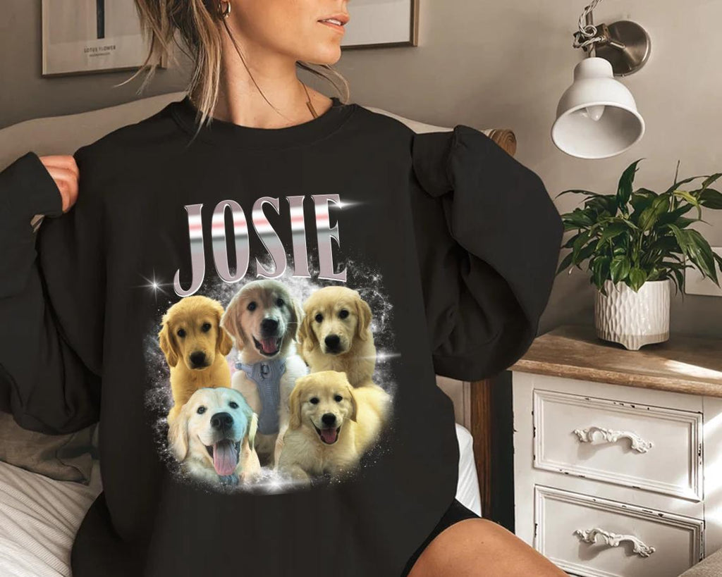 Custom Bootleg Rap Shirt, Vintage Pet Shirt, Custom Pet Dog Sweatshirt, Personalized Pet Shirt, Custom Photo Vintage 90s Graphic