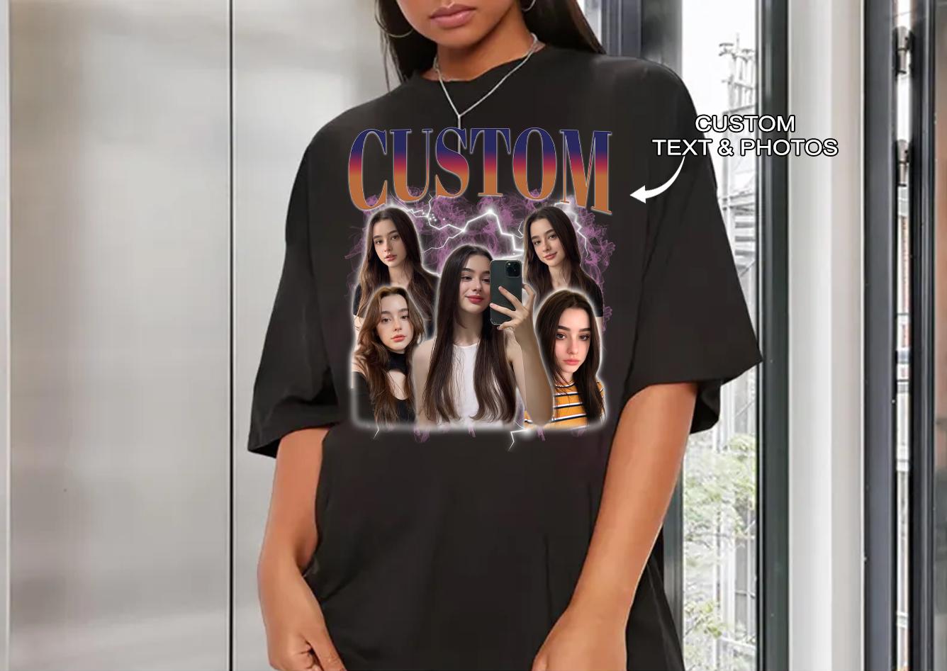 Custom Your Own Bootleg Tee, Custom Bootleg, Custom Your Photo, Insert Your Design, Retro Custom Bootleg Rap Tee, Vintage Graphic 90s Tshirt