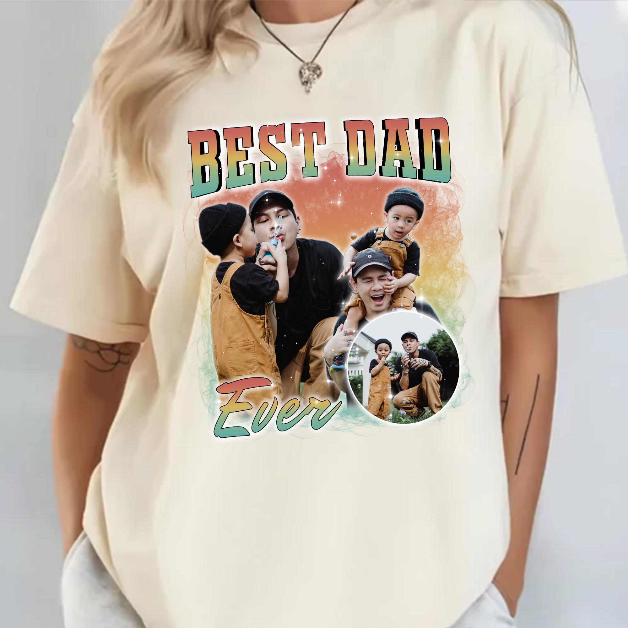 Personalized Best Dad Ever Comfort Colors Shirt, Custom Bootleg Dad Tee, Retro 90s Vintage Dad Shirt, Gift for Dad