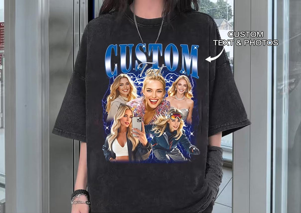 Custom Your Own Bootleg Tee, Retro Custom Bootleg Rap Tee, Custom Bootleg, Vintage Graphic 90s Tshirt, Custom Your Photo, Insert Your Design