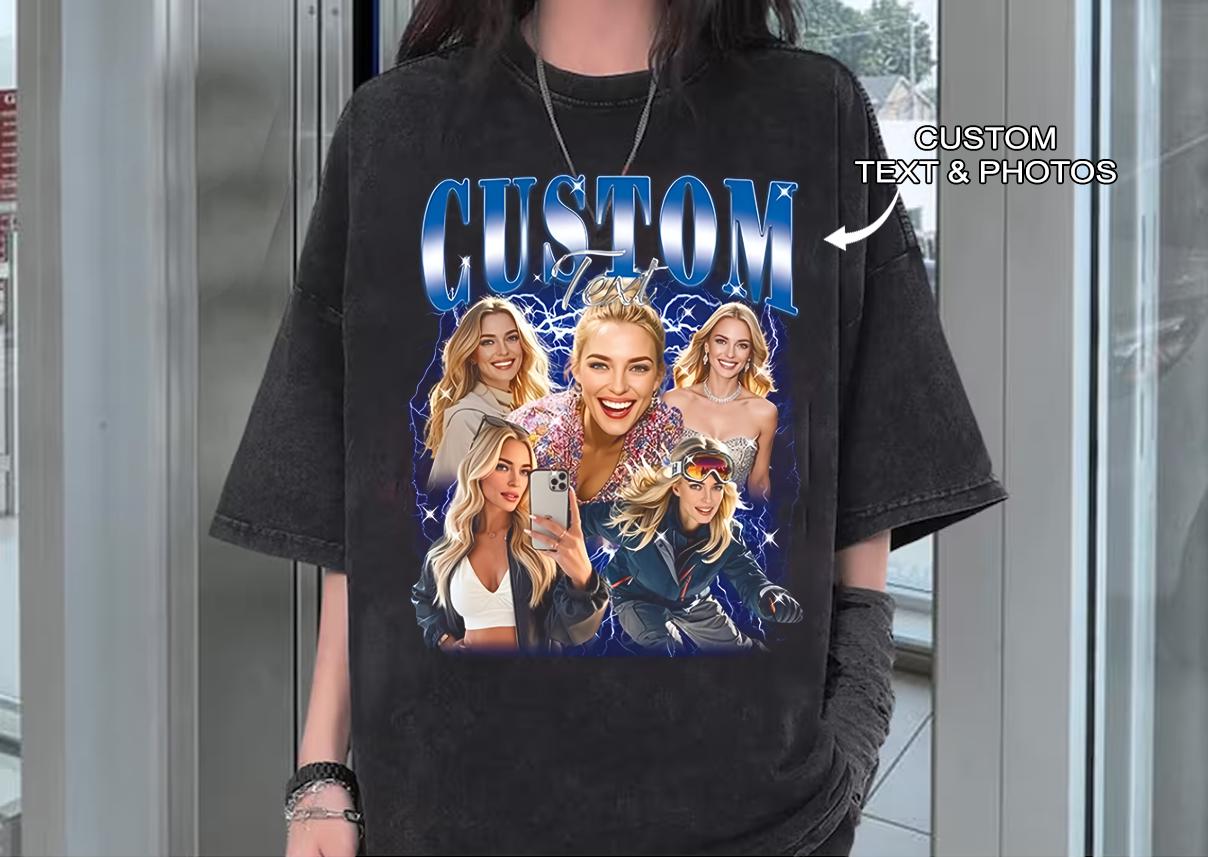 Custom Your Own Bootleg Tee, Retro Custom Bootleg Rap Tee, Custom Bootleg, Vintage Graphic 90s Tshirt, Custom Your Photo, Insert Your Design