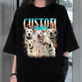 Custom Vintage Pet Shirt - Personalized Dog Bootleg Rap Tee, Dog Lover Apparel, Custom Pet Face Design, Retro 90s Graphic T-Shirt