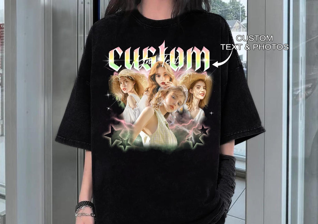 Custom Girlfriend T-Shirt, Custom 90s Shirt With Girlfriend Face Photo Vintage Shirts, Vintage Graphic Wife Shirt, Gifts For Him, Bday Gifts