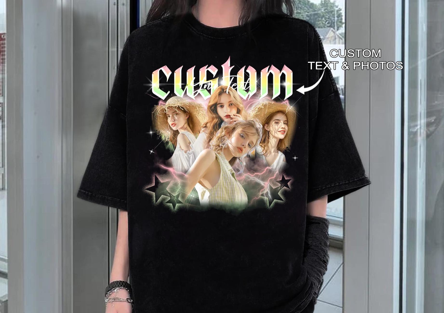 Custom Girlfriend T-Shirt, Custom 90s Shirt With Girlfriend Face Photo Vintage Shirts, Vintage Graphic Wife Shirt, Gifts For Him, Bday Gifts