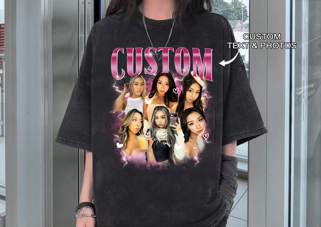 Custom Girlfriend T-Shirt, Custom 90s Shirt With Girlfriend Face Photo Vintage Shirts, Vintage Graphic Wife Shirt, Valentine Gifts For Him