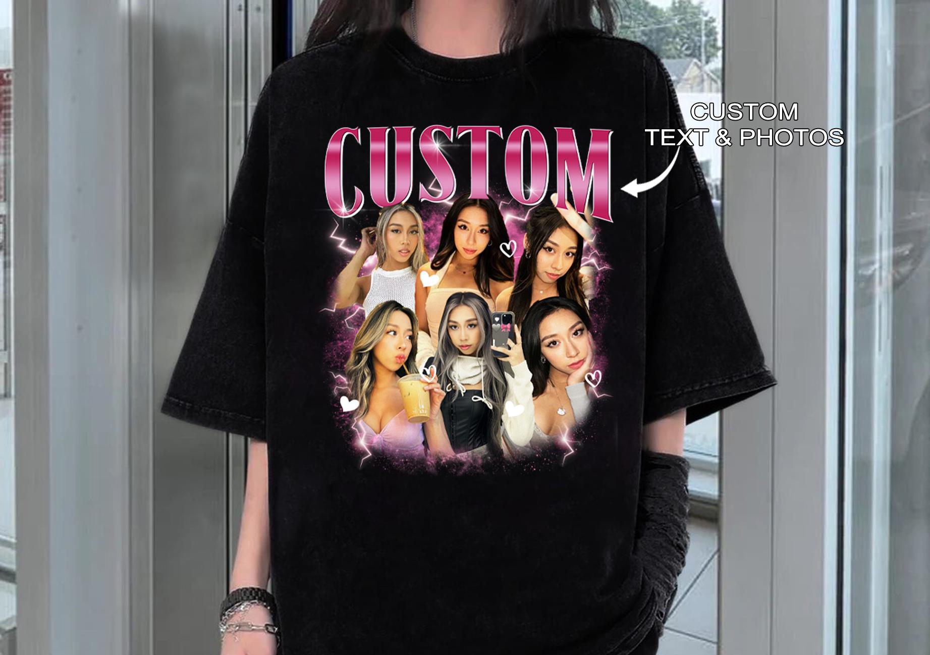 Custom Girlfriend T-Shirt, Custom 90s Shirt With Girlfriend Face Photo Vintage Shirts, Vintage Graphic Wife Shirt, Valentine Gifts For Him