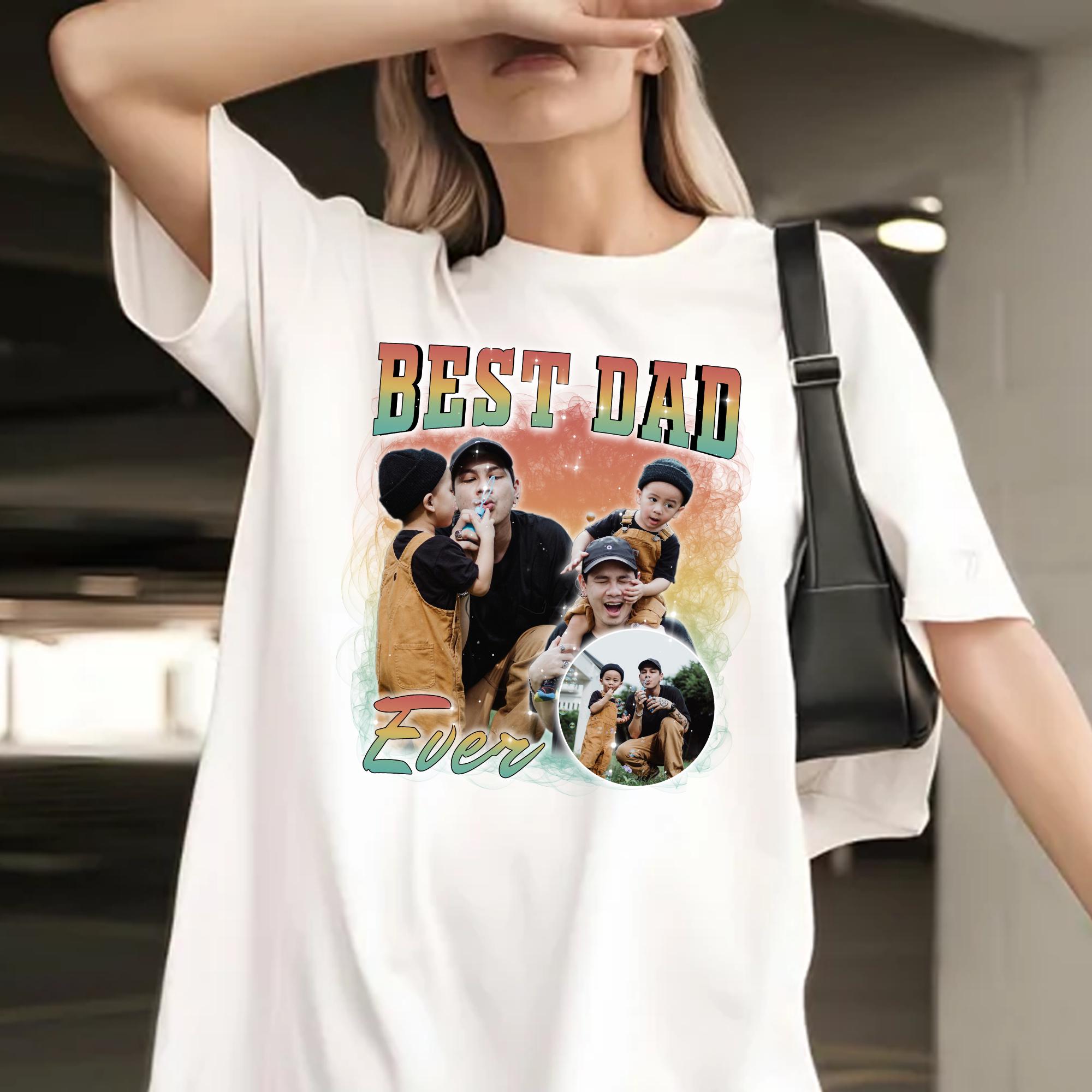 Personalized Best Dad Ever Comfort Colors Shirt, Custom Bootleg Dad Tee, Retro 90s Vintage Dad Shirt, Gift for Dad