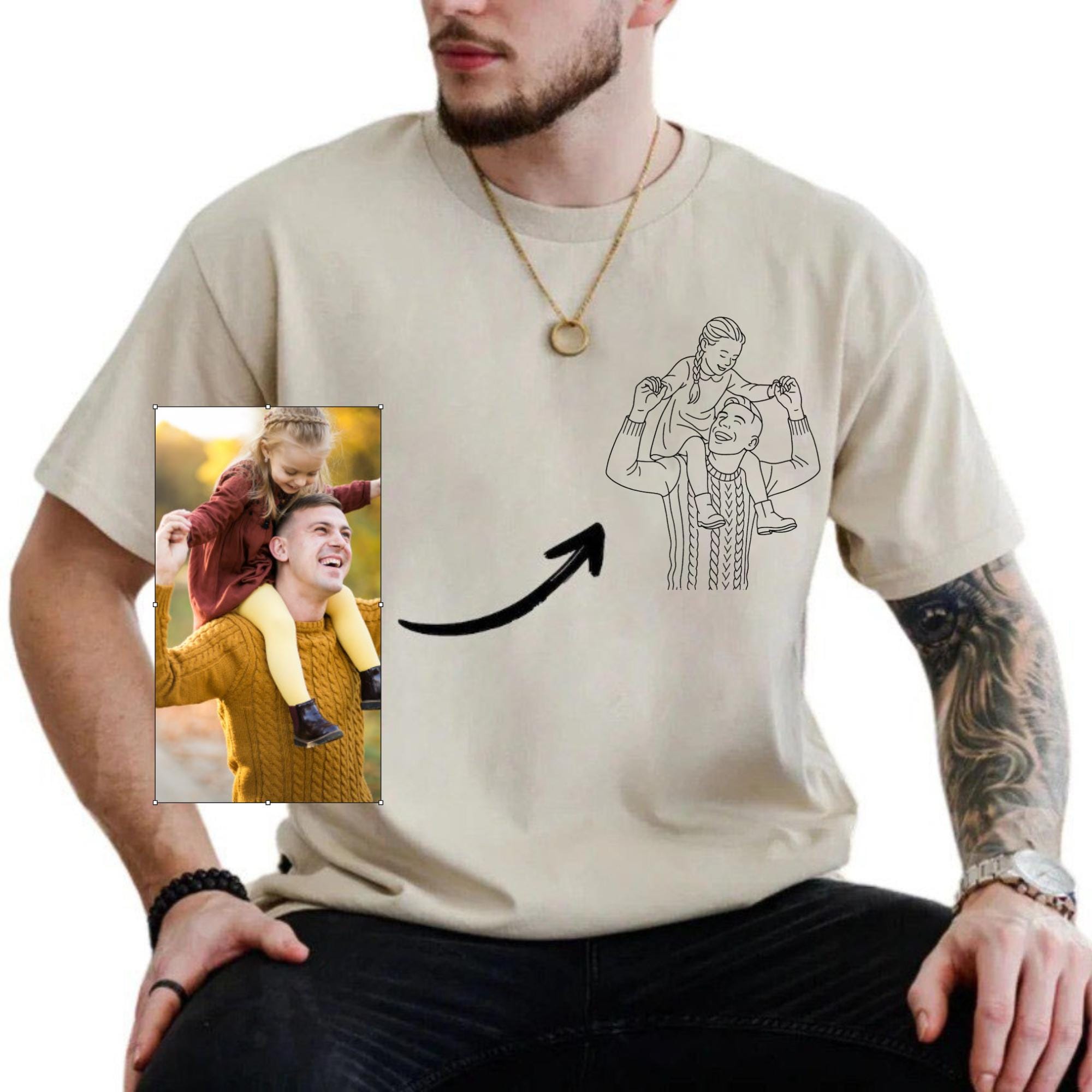 Personalized Dad Portrait Photo For Dad Comfort Color Shirt, Fathers Day Gifts, Father's Day Shirt, Gift for Dad, Shirt, Dad Birthday Gifts
