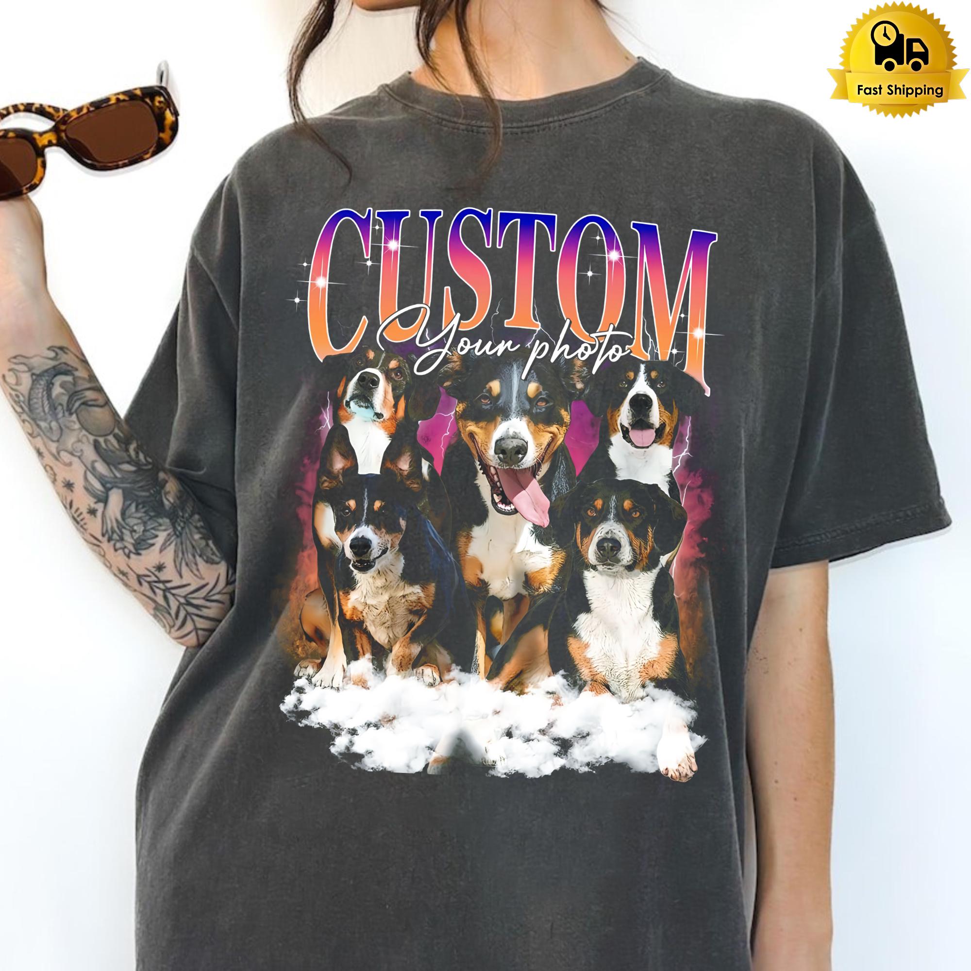 Personalized Pet Shirt, Custom Dog Shirt, Dog Remembrance Gift, Custom Bootleg Shirt, Dog Photo Shirt, Anniversary Gift, Pet Portrait