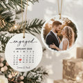 Personalized Wedding Engaged Calendar Ornament With Photo, Custom Engagement Ornament, Christmas Ornaments For Newly Couple
