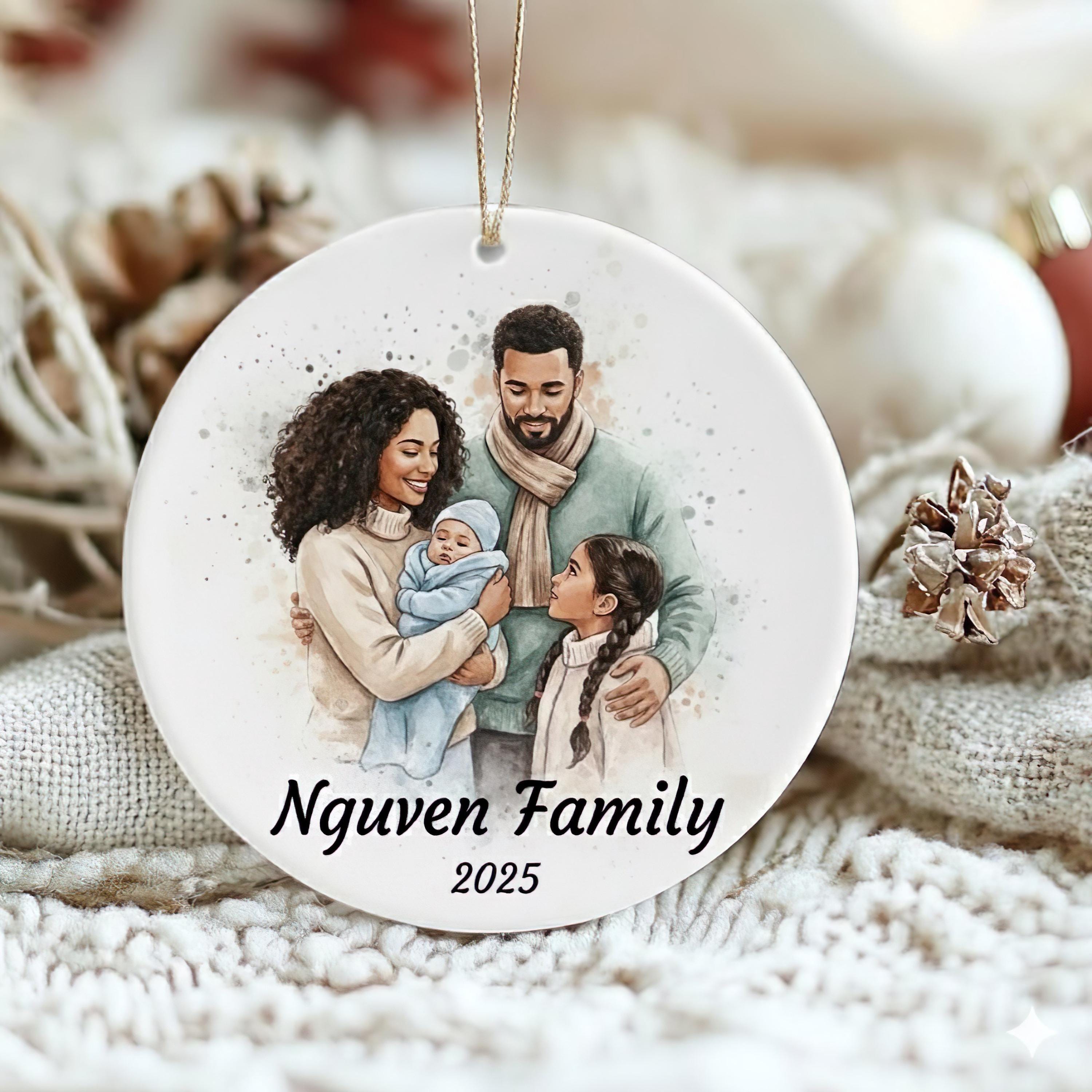 Personalized Watercolor Ornaments, Family Portrait Ornament, Couple Watercolor Ornament, Couple Ornament, Bestie Gift, Custom Photo
