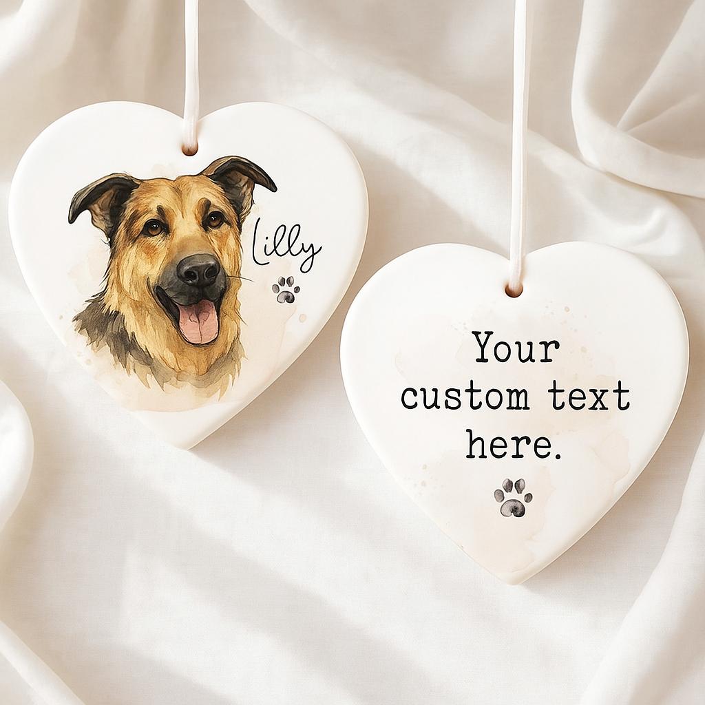 Custom Memorial Keepsake: Personalized Watercolor Pet Photo Ornament