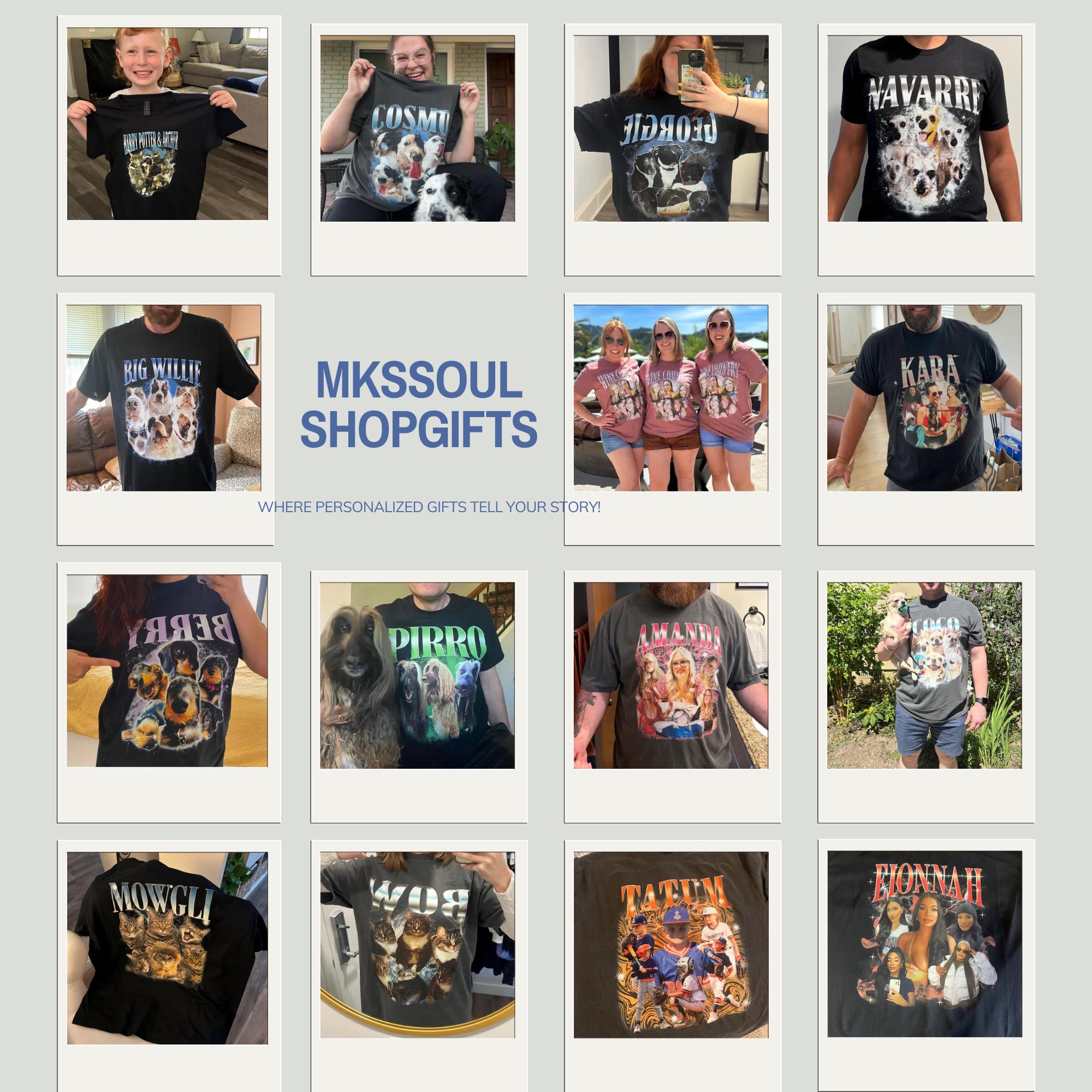 Personalized Photo Collage Shirt, Custom Bootleg Tee, Vintage 90s Retro T Shirt with Your Photos, Gift for Him Her
