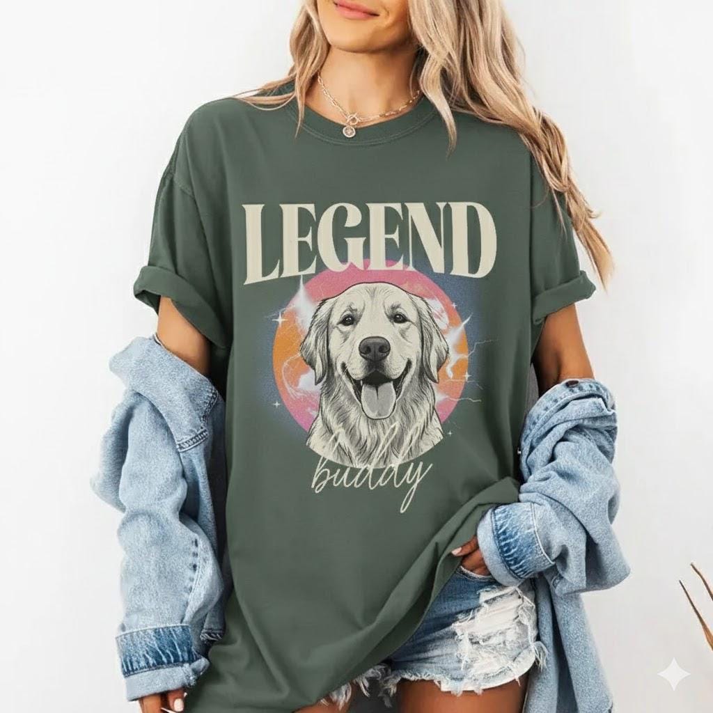 Personalized Pet Portrait Shirt, Vintage 90s Graphic T-Shirt, Custom Pet Bootleg Shirt, Retro Dog Or Cat Tee