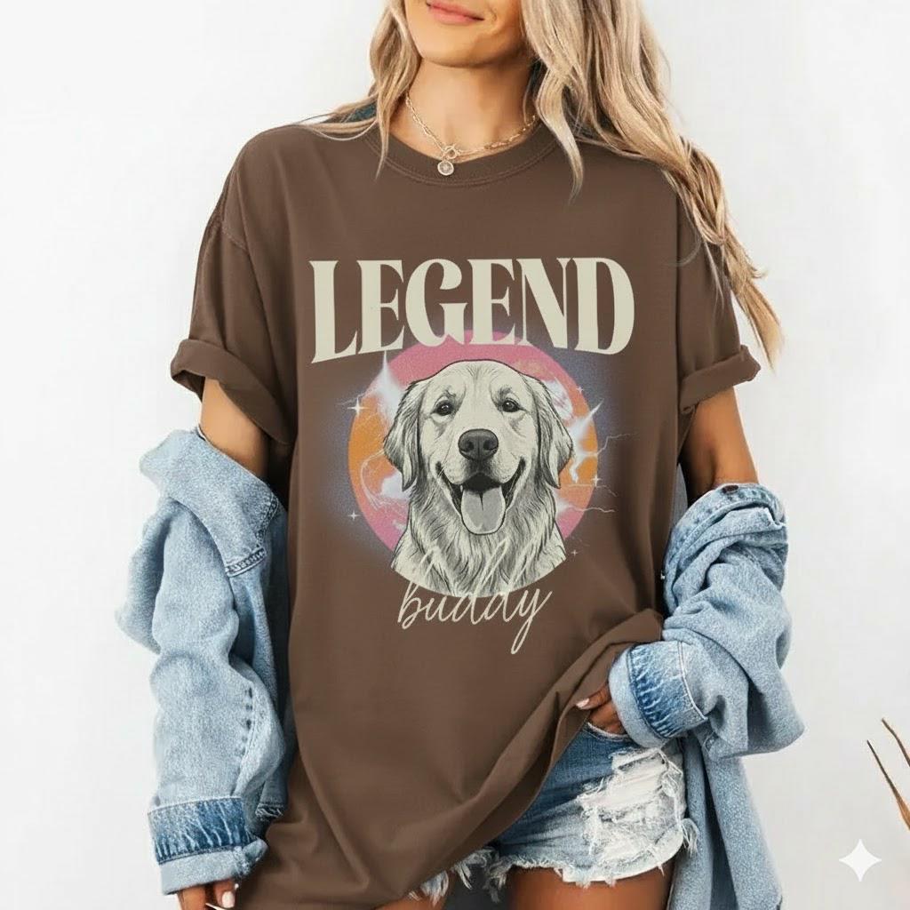 Personalized Pet Portrait Shirt, Vintage 90s Graphic T-Shirt, Custom Pet Bootleg Shirt, Retro Dog Or Cat Tee