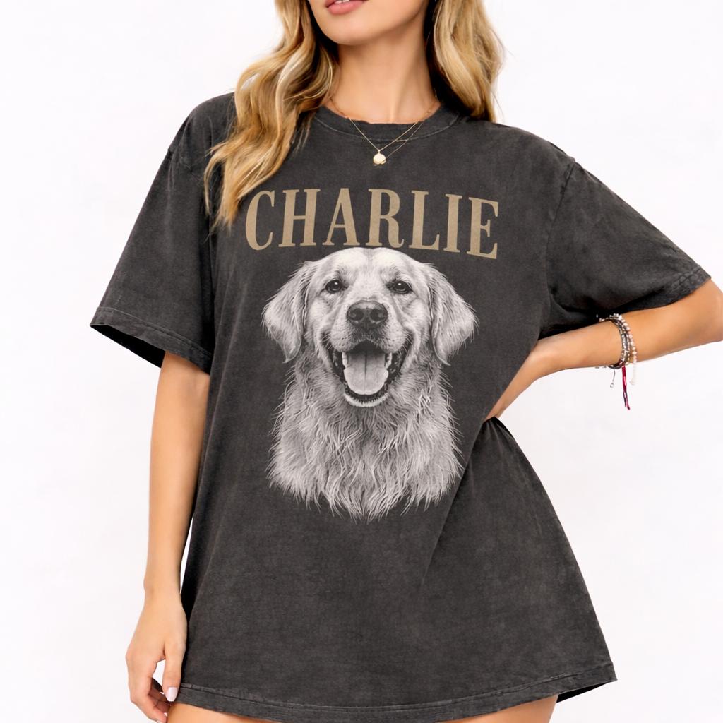 Personalized Pet Name Shirt, Comfort Colors Pet Tee, Dog Lover Gift, Cat Mom Gift
