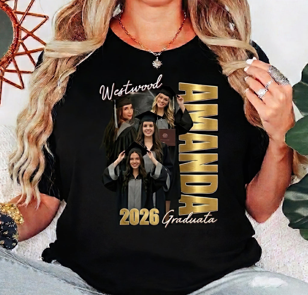 Personalized Graduation Shirt 2026, Custom Bootleg Graduation Gift Idea, Class of 2026 Gift, Family Bootleg Graphic Shirt