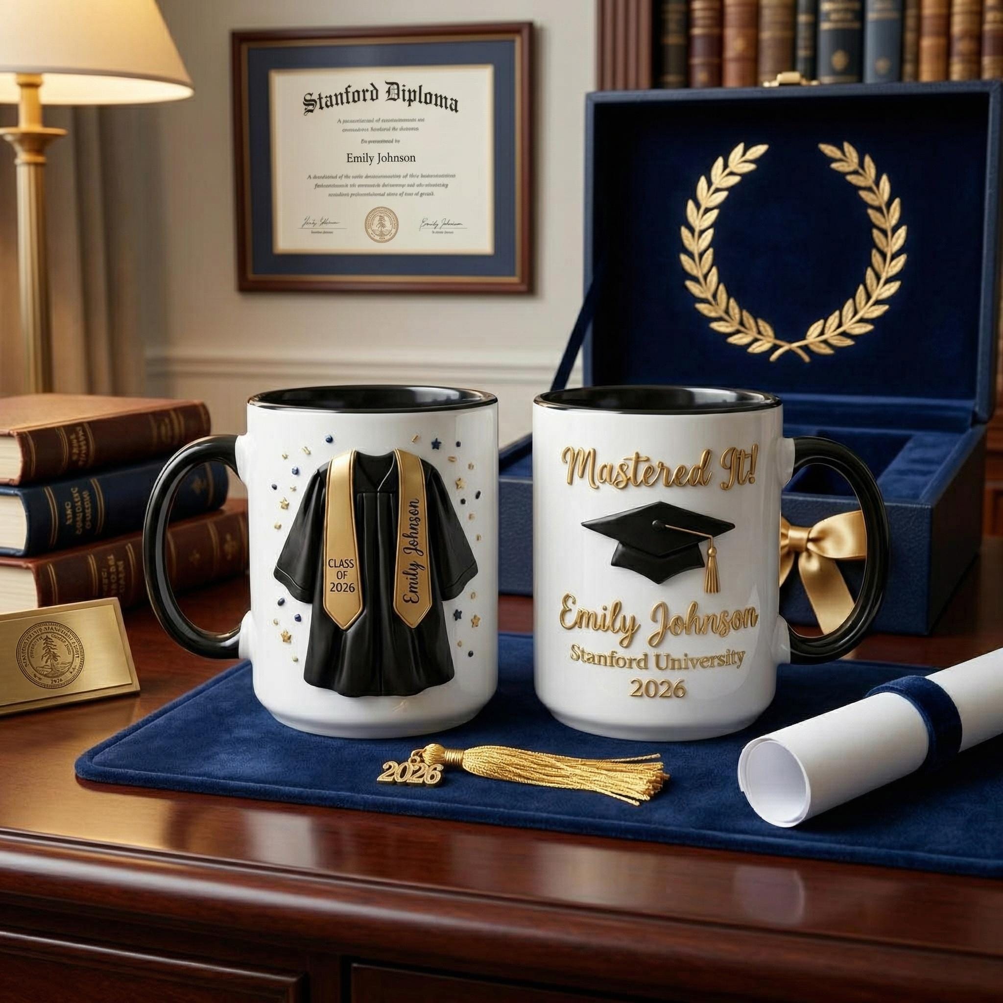 Custom Graduation Mug, Class of 2026, Mastered It Coffee Cup, Personalized Gift