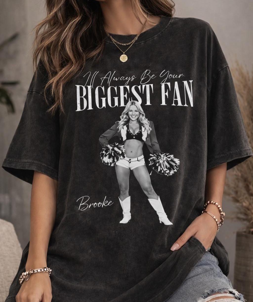 Your Photo Custom Shirt, I'll Always Be Your Biggest Fan, Washed Tee Retro Bootleg Shirt For Football Lover, Your Own Picture Idea