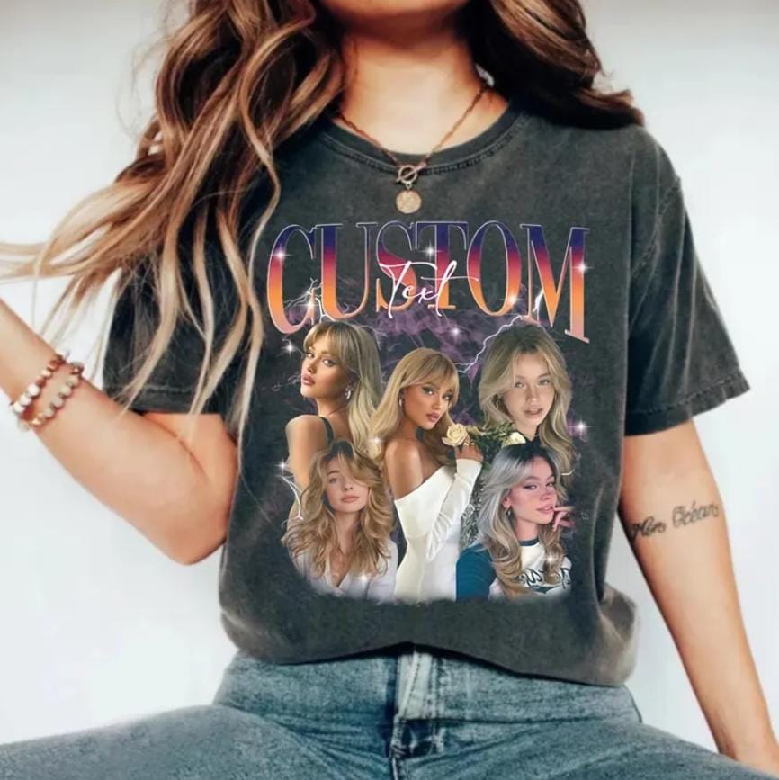 Custom Face Shirt, Graphic Photo Vintage Comfort Color Tee, Family Bootleg Graphic Shirt, Personalize Birthday Bootleg Gifts, Bachelor Party