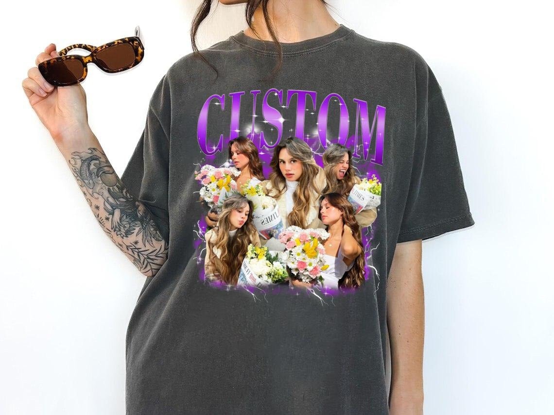 Retro Custom Bootleg Rap Tee, Custom Your Own Bootleg Tee, Custom Your Photo, Insert Your Design, Vintage Graphic 90's Shirt, Custom Bootleg