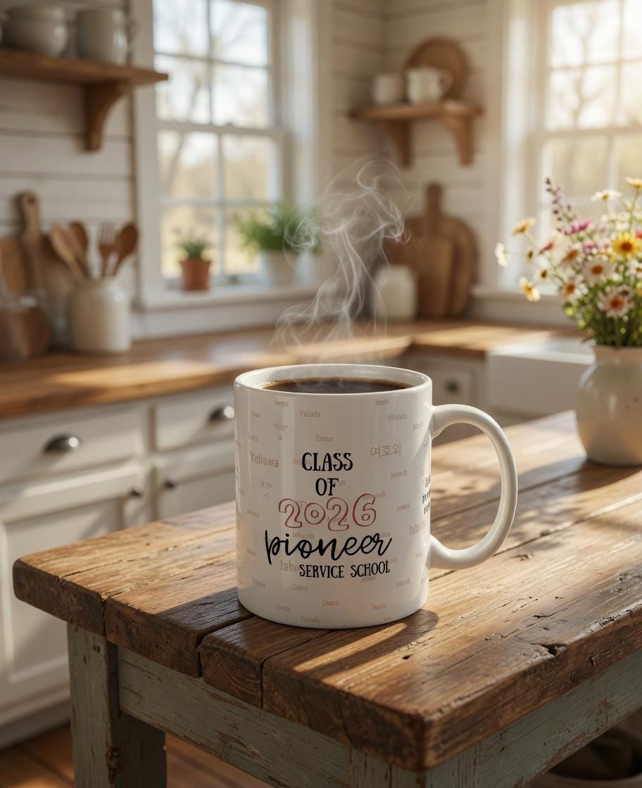 Class of 2026 Pioneer Service School Mug | JW Gifts Regalo | Personalized JW Pioneer Graduation Coffee Cup| Best Life Ever