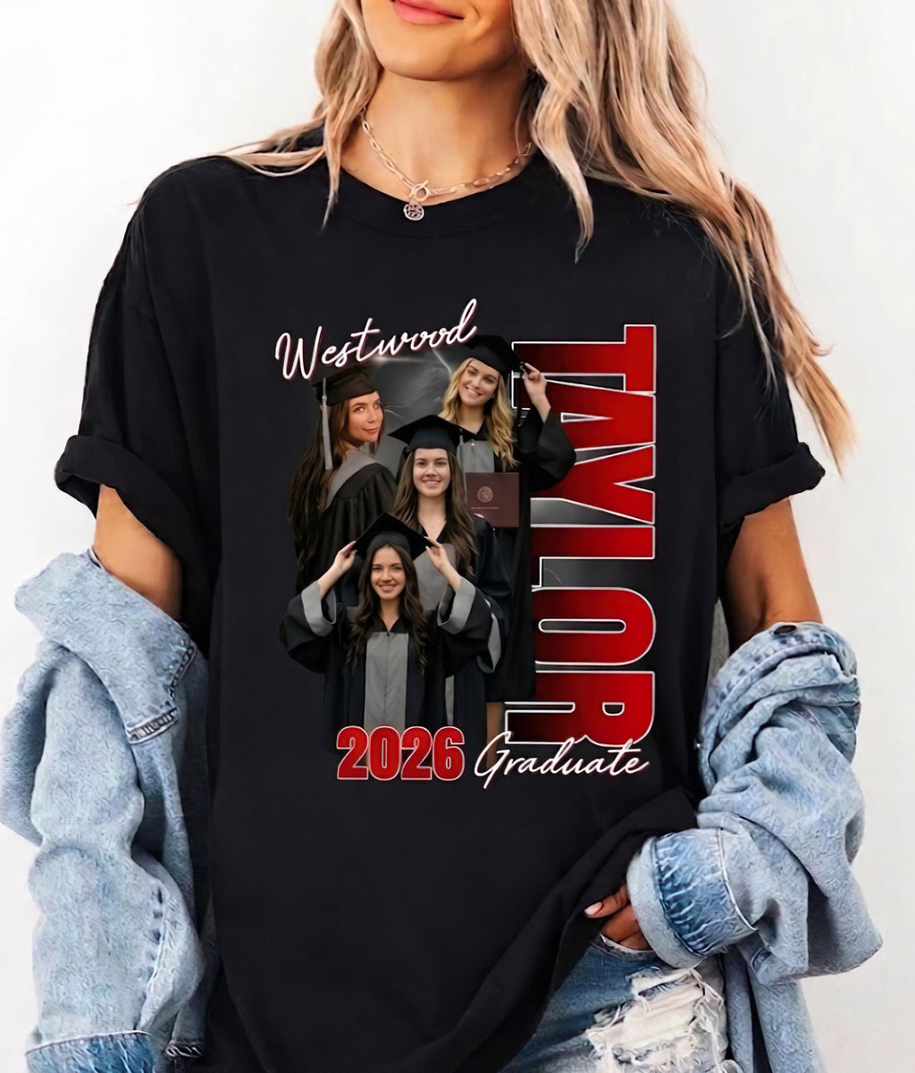 Personalized Graduation Shirt 2026, Custom Bootleg Graduation Gift Idea, Class of 2026 Gift, Family Bootleg Graphic Shirt