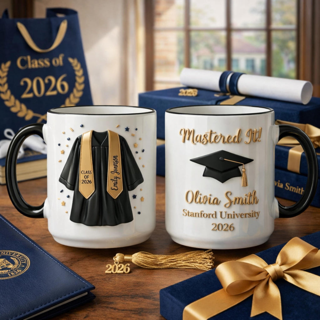Custom Graduation Mug 2026, Personalized Class of 2026 Coffee Mug, Mastered It Grad Gift, Senior Graduation Gift for Him Her