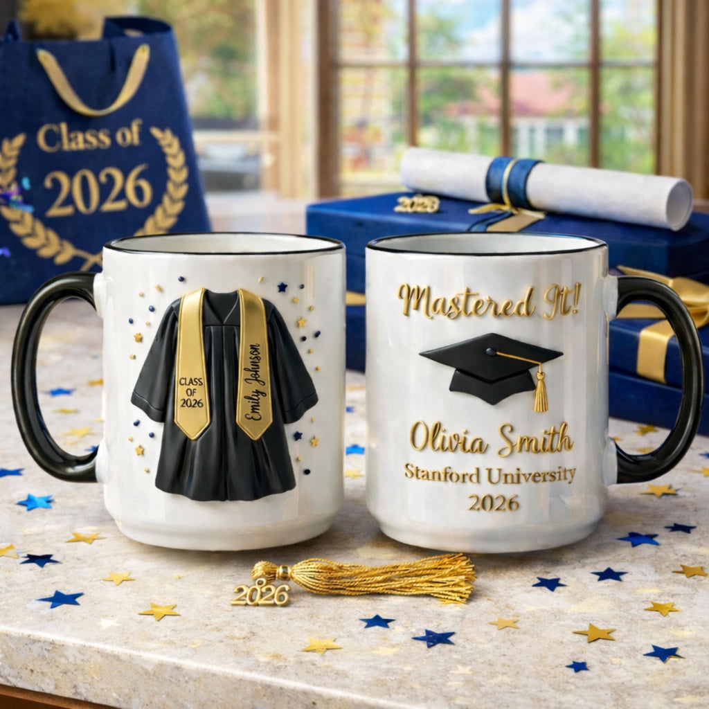 Custom Graduation Mug 2026, Personalized Class of 2026 Coffee Mug, Mastered It Grad Gift, Senior Graduation Gift for Him Her