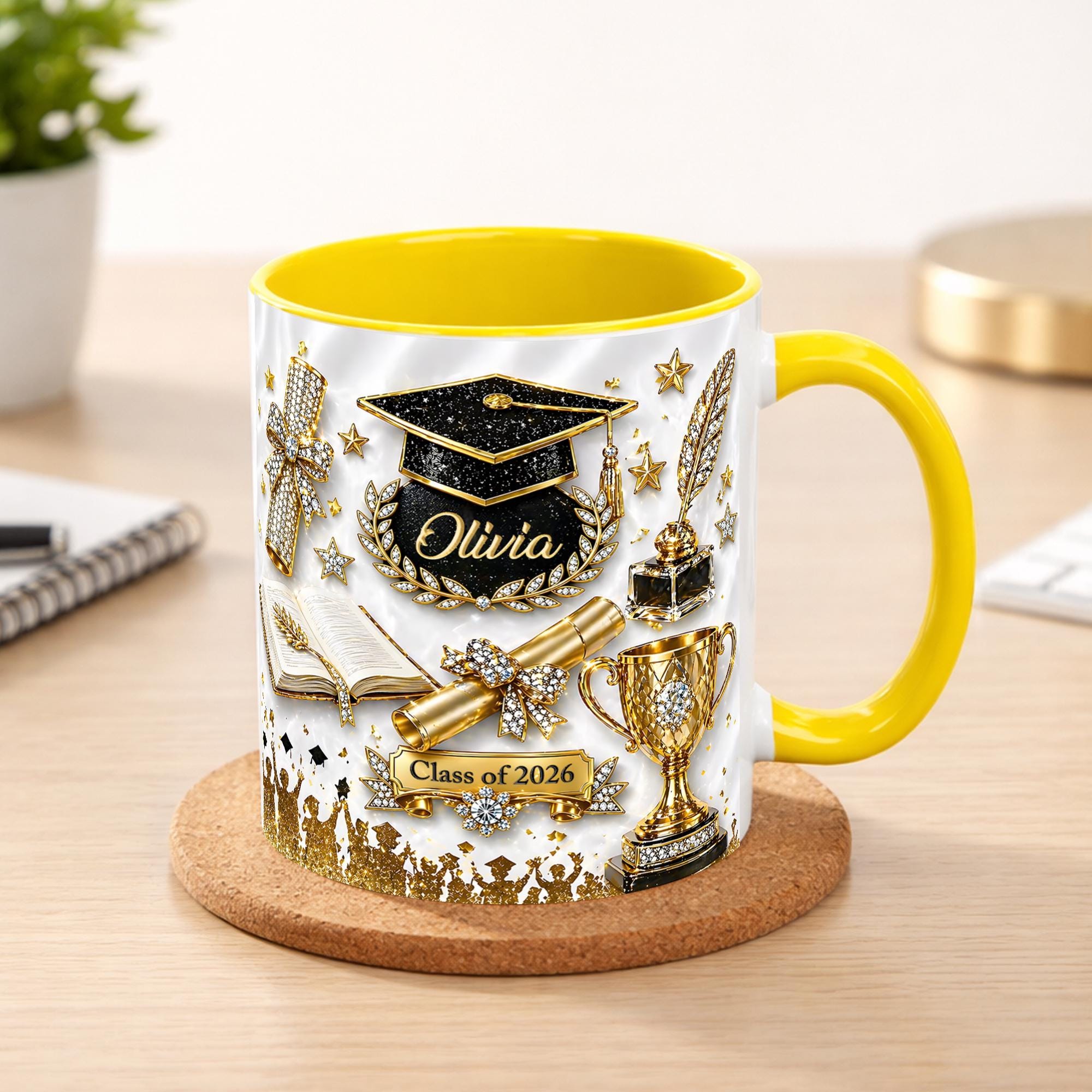 Custom Graduation Mug Class of 2026,Name Grad Coffee Mug,Senior Gift for Her Him,College Graduate Mug Gift For Daughter,Graduation Keepsake