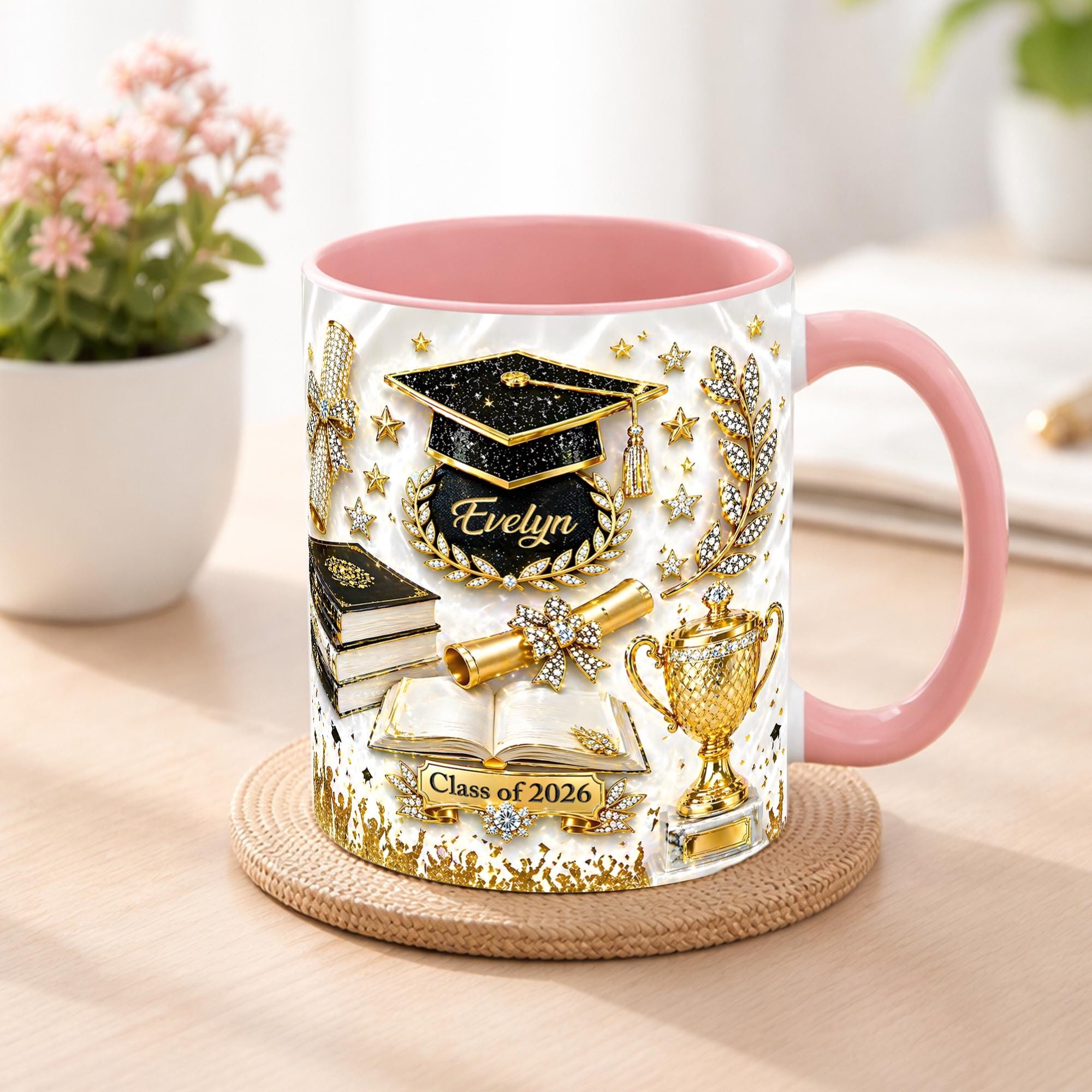 Custom Graduation Mug Class of 2026,Name Grad Coffee Mug,Senior Gift for Her Him,College Graduate Mug Gift For Daughter,Graduation Keepsake