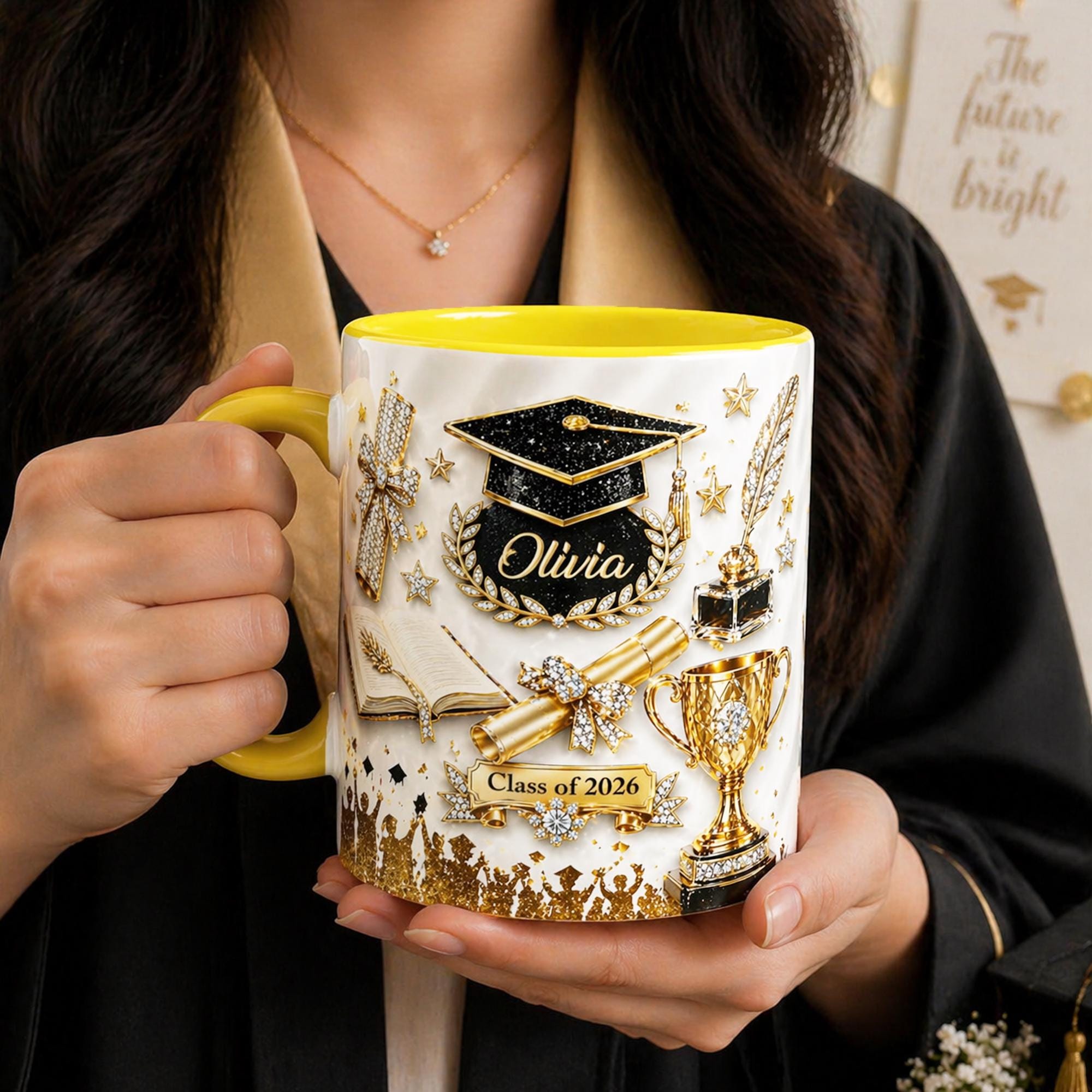 Custom Graduation Mug Class of 2026,Name Grad Coffee Mug,Senior Gift for Her Him,College Graduate Mug Gift For Daughter,Graduation Keepsake