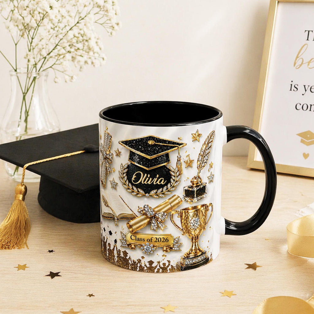 Custom Graduation Mug Class of 2026,Name Grad Coffee Mug,Senior Gift for Her Him,College Graduate Mug Gift For Daughter,Graduation Keepsake