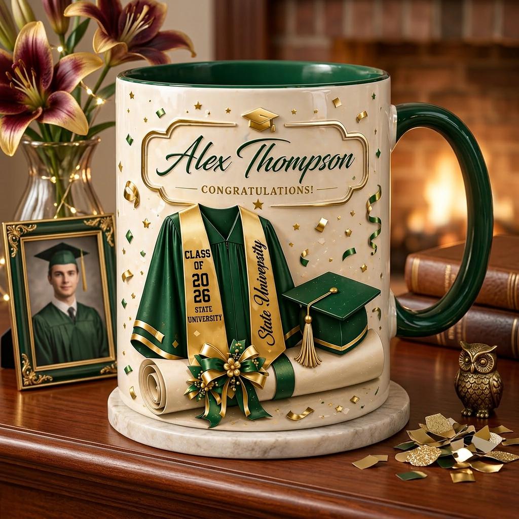 Custom Name Graduation Mug 2026, Personalized Class of 2026 Gift, Senior Grad Gift for Her Him, College Graduation Keepsake