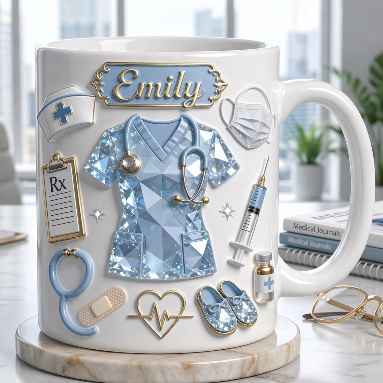 Custom Name Nurse Mug RN Gift, Nurse Appreciation Coffee Mug, CNA Medical Gift for Her, Nursing Graduation Gift 2026