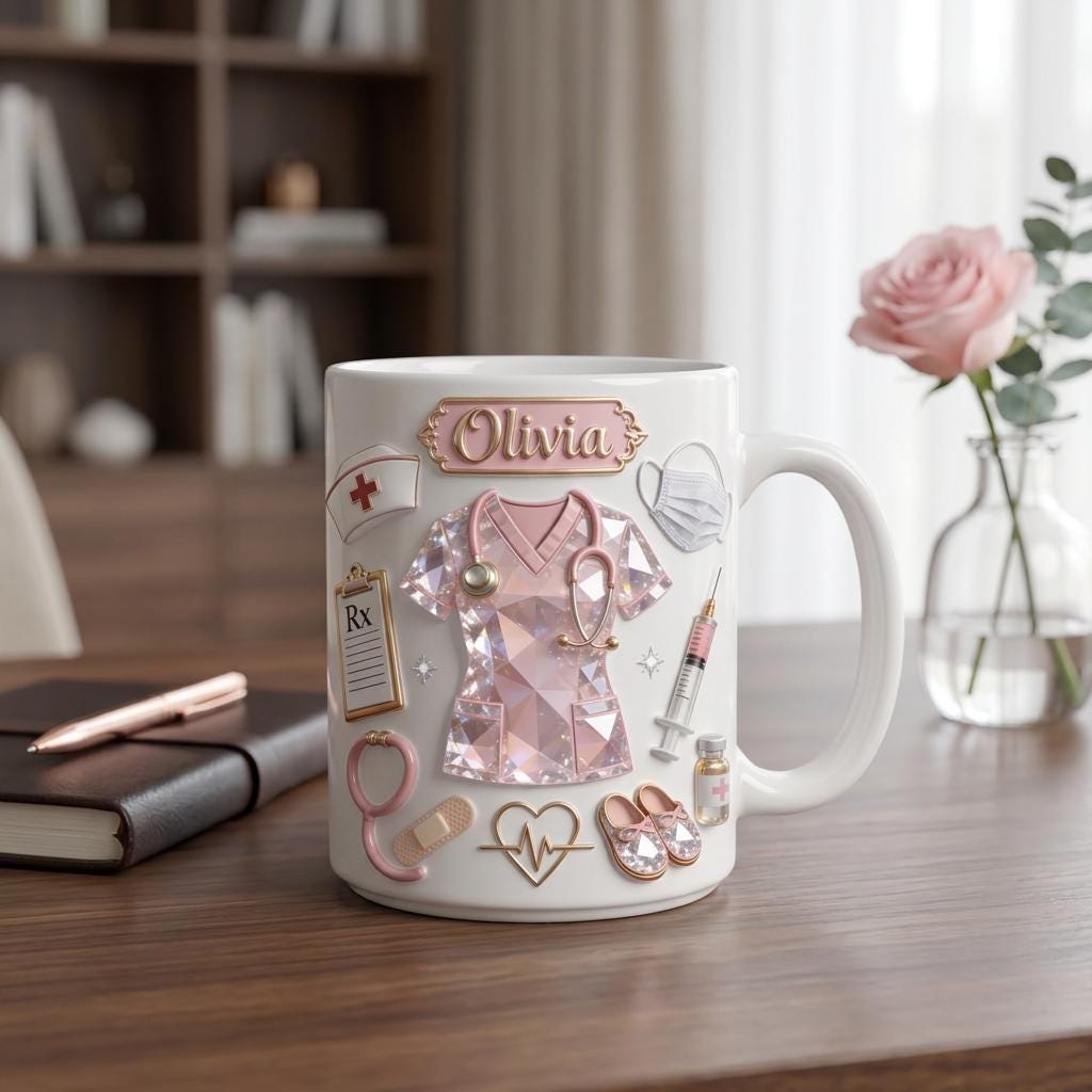 Custom Name Nurse Mug RN Gift, Nurse Appreciation Coffee Mug, CNA Medical Gift for Her, Nursing Graduation Gift 2026