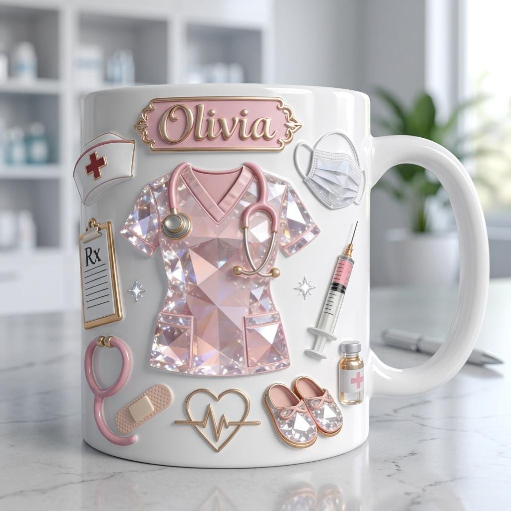 Custom Name Nurse Mug RN Gift, Nurse Appreciation Coffee Mug, CNA Medical Gift for Her, Nursing Graduation Gift 2026