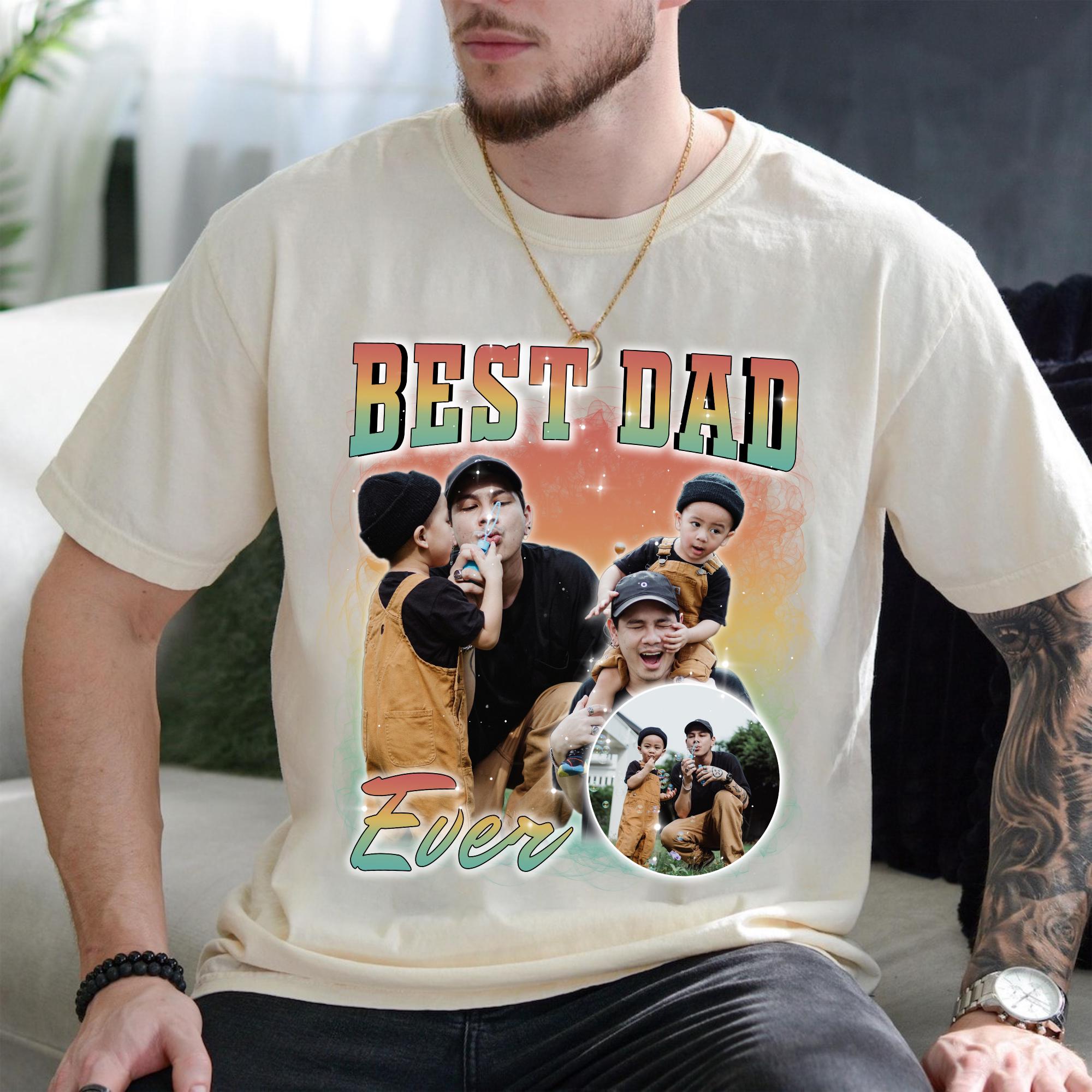 Personalized Best Dad Ever Comfort Colors Shirt, Custom Bootleg Dad Tee, Retro 90s Vintage Dad Shirt, Gift for Dad