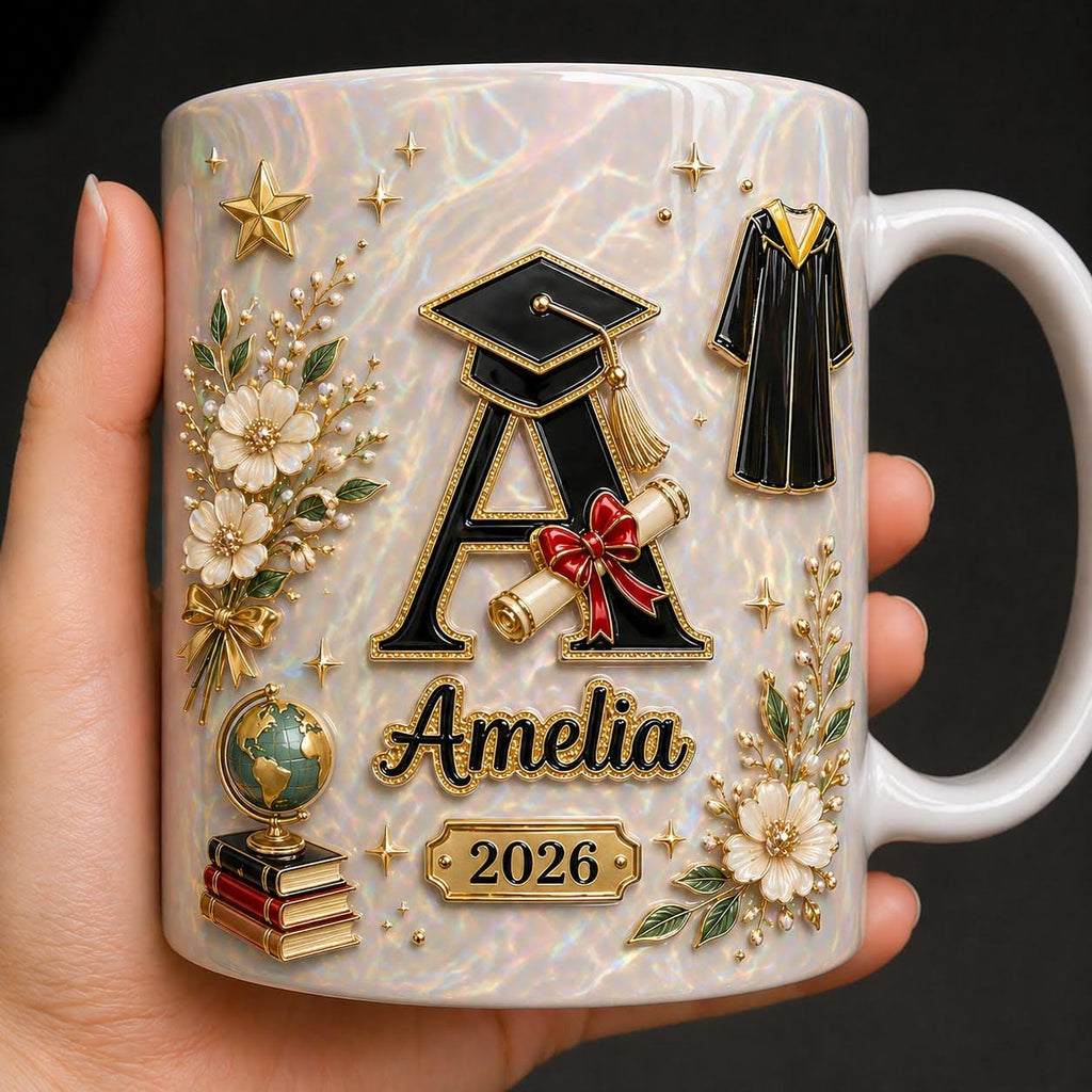 Custom Graduation Mug 2026 with Name, Class of 2026 Keepsake Gift, Personalized Coffee Mug with Gift Box, Graduation Gift for Her