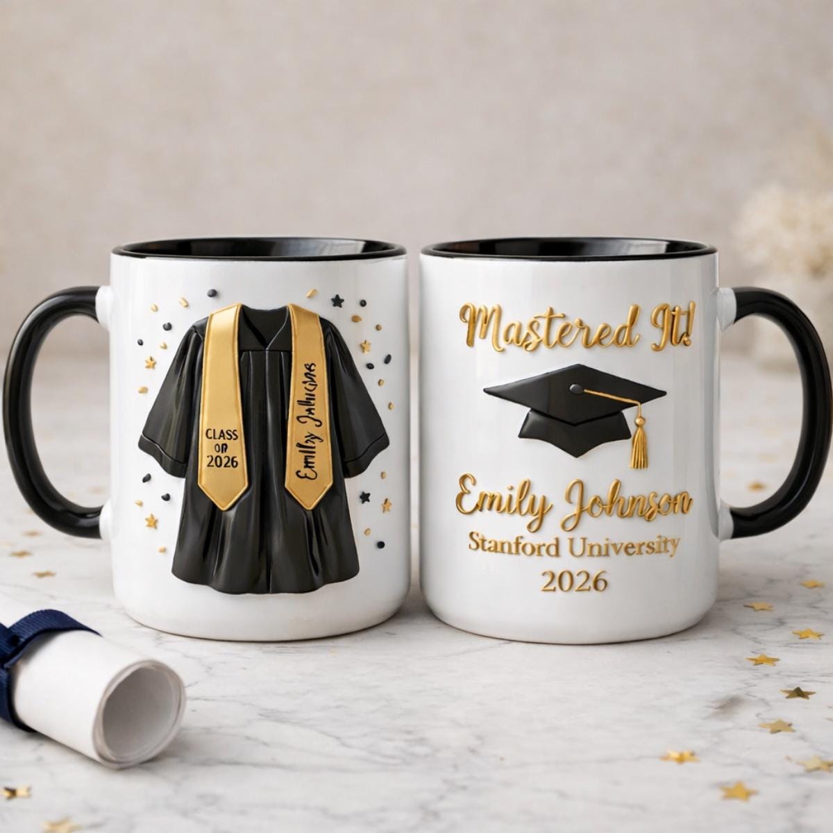 Custom Name Graduation Mug 2026, Mastered It Grad Coffee Mug, Personalized College Graduation Gift for Her Daughter, Class of 2026 Mug