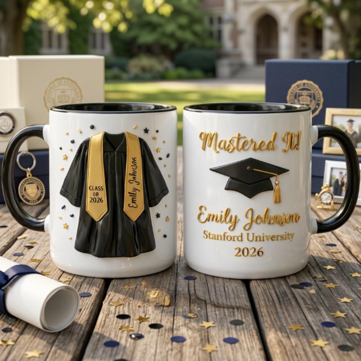 Custom Name Graduation Mug 2026, Mastered It Grad Coffee Mug, Personalized College Graduation Gift for Her Daughter, Class of 2026 Mug
